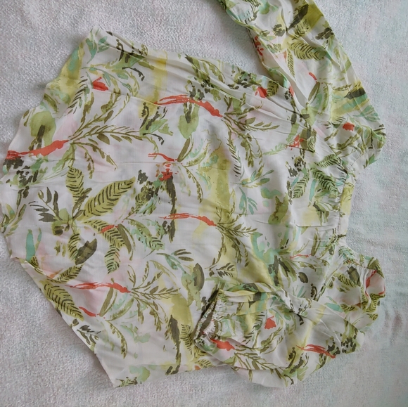 NWT LC Lauren Conrad Banded Neck Peasant Blouse - Size M - Picture 7 of 9